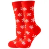 Kvinnor julstrumpor hösten rolig Xmas Santa Elk Stripe Fashion Cotton Crew Happy Sock 2023 Nytt år