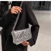 HBP Crossbody Bags Evening Bag Ins Chic Laides Silver Shoulder Small Flap Women Trendy 2022 Thick Chain Soft Pu Handbags for Luxury Bolso Mujer 220811