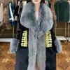 European Fashion High Street Long Sleeve Double Face Wool Leather Fur Coat Women's 2022 Winter Elegant Warm Casual Trend Jacket T220810