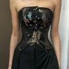 Débardeurs pour femmes Camis Femmes 2022 Style chinois avec bouquet Taille Vêtements extérieurs Dos Bretelles Seins Un mot Col Tube Top TopFemmes