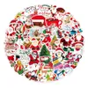 50 st julklistermärken Skate Accessories Cartoon Waterproof Vinly Santa Claus Sticker For Laptop Waterbottle Phone Skateboard Bagage Kids Toys Presents