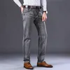 Männer Stretch Regular Fit Jeans Business Casual Klassischen Stil Mode Denim Hosen Männlich Schwarz Blau Grau Hosen 220811