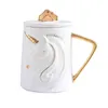 Великолепная облегчение кофейная кружка Unicorn с держателем мобильного телефона крышка милый водяной чай керамический молоко чашка для завтрака чашка творческий подарок T220810