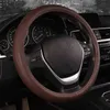 Car Steering Wheel Dynamic Fiber Leather Carved Steering Wheel Cover For 3738 Cm 145 "15" AntiSlip Inner Ring M Size J220808