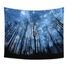 Ev Dekorasyon Yıldızlı Baskı Goblen Ormanı Polyester Kumaş Duvar Asma Duvar Arka Plan Tapiz J220804