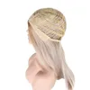 Parrucche sintetiche grigie Parrucca lunga per capelli castani lisci per donne bianche Parte centrale Cosplay Capelli naturali resistenti al calore