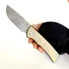 Limitowana edycja Chaves Redencion 228 Składanie Nóż Real Damascus Blade Titanium Uchwyt Doskonała wartość Sprzęt Outdoor Noże przetrwania