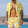 Survêtements pour hommes costume pour hommes chemise hawaïenne à manches courtes et Shorts été décontracté Floral plage deux pièces 2022 hommes hommes hommes
