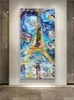 Tower of Paris van Gogh Starry Night Wall Art Płótna malowanie drukowanego wystroju domu plakaty i wydruki obraz ścienny do pokoju