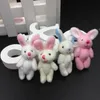 Bulk 100st 4 5CM1 8 Plush Mini Rabbit Joint Pendants fylld kanin för nyckelkedjan Bouquet Mobiltelefon Bags Dolls Soft Toys259J1060057