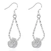 925 Silver color dangle Earrings for Women fashion Jewelry Net beads long earrings high quality Holiday Gifts