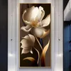 Nordisk blomma duk väggmålningar lyxiga guldlinjer moderna bild canvas tryck och affischer vägg bild galleri hem dekor