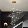 Loft Apartment Villa Hollow Living Room Pendant Lamps Duplex Building High-rise Chandelier Middle Floor Modern Home Decor Lights