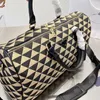 Canvas Shopping Tote Bag Symbole Crossbody Bags Women Handbag Purse Geometric Triangle Letters Zipper Hardware Large Capacity Duffel Bag Detachable Wide Strap