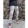 Män jeans män vintage hip hop streetwear rak rippade fairy grunge breda ben byxor denim byxor mitt midja överdimensionerade klädselar