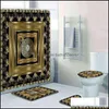 Douchegordijnen badkamer accessoires bad home tuin stijlvolle griekse Griekse sleutel meanders mandala patroon gordijn en tapijt set dh01q
