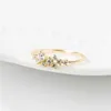 Обручальные кольца Modyle Dainty циркон каменное пальцем кольцо золото, заполненное складываемыми модными группами для женщин минималистские ювелирные изделия