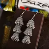 Boucles d'Oreilles Pendantes Lustre Femme Ethnique Rétro Couleur Argent Cloche Jhumka Bijoux de Mariage Classique Vintage Alliage Gland BijouxDangle Dan