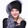 قبعات فور الشتاء في فصل الشتاء نساء أنيقة دافئة طبيعية كاملة المنك أغطية فاخرة فصالة عالية الجودة قبعة مضادة للثلوج الباردة