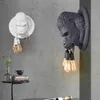 Wall Lamp Nordic Resin Gorilla Retro Modern Led Sconce Home Loft Bedroom Bedside Decor Light Fixtures LuminaireWall