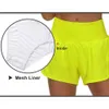 l-18 Snabbtorkande Sport Hotty Hot Shorts Dam Casual Fitness Falska tvådelade Ljussäker Fodrade Yoga Leggings Löpning Golf Biker Byxa