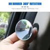 Andra interiörstillbehör Bil Blind Spot Mirror HD Wide Vinle Universal Frameless Glass Bakvy Justerbara speglar 360 Rotation för bilar