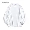 Moinwater Women Oneck Manga longa camisetas lady algod￣o branco Tops feminino camisetas casuais mole feminino preto tshirt mlt1901 220811