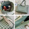 HBP Crossbody V￤skor Evening Bag SWDF Ny diamantgitter Stor shoppare Tote axelv￤skor f￶r kvinnor m￤rkesdesigner Plaid Work Ladies Handbags Spring 220811