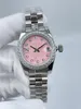 Wysokiej jakości automatyczne zegarek na rękę Diamond mrożony mrożony stal nierdzewna Mechaniczna Kobieta zegarek 26 mm darejust na rękę na rękę panie