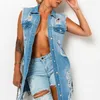 RETAIL Plus Size Designer Women Denim Vests Jeans Coat Sexy Sleeveless Single-Breasted Waistcoat With Tassels