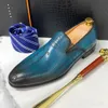 Nouveau style italien lettres peintes à la main chaussures pour hommes en cuir chaussures formelles affaires décontracté unique Zapatos Hombre a3