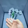 Glaspfeife Wasserbongs Farbe 8-förmiges Skelett Ghost Head Glas langer Topf