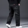 Fashion 10XL Oversize Jeans Men Fat Loose Trousers Casual Cargo Pants Black Baggy Comfortable Work Daily 220811