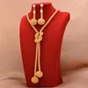 Örhängen halsband 24k afrikanska guldpläterade smyckesuppsättningar för kvinnor pärla ring dubai brud gåvor bröllop krage smycken set225z