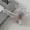 Koreanische Tulip Print Mesh Perle Haar Klaue Haarnadeln Mädchen Bowknot Clip Haar Zubehör Frau Headwear Barrettes