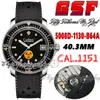 GSF Fifty Fathoms No Radiations Mens Watch Cal.1151 GS1151 Automatic gs5008D-1130-B64A Black Dial Stainless Case Rubber Strap 2022 Super Edition eternity Watches