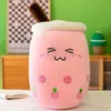 Party Plush Animal 24cm Cute Fruit Drink Stuffed Soft Pink Strawberry Milk Tea Cup Plush Boba Toy Foam Pillow Cushion Children's And Valentine's Day Gift 09