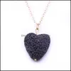 H￤nge halsband h￤ngsmycken smycken mode guld pl￤terad k￤rlek hj￤rta sj￶stj￤rna lava sten halsband vulkanisk rock aromaterapi dhsat