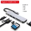 6 em 1 hub usb c hub usb c tipo-c para usb 3.0-dock compatível para macbook pro para nintendo switch USB-C tipo c 3.0 splitter7221622