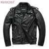 MapLesteed Classical Mustercile S Men Leather 100 ٪ Natural Cowwhide Crity Moto Jacket Winter Winter 6167cm 6xl M192 220811