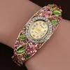 Multicolor Flower Armband Watch Women's Feminino Relogio Retro Luxury Rhinestone Watches Clock Reloj Mujer Saati Zegarek Damski