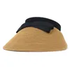 Caps de bola de verão chapéu de palha de palha sólida cor bowknot visors sun protete para mulheres 11ball