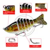 100mm 15.5g Multi-section Fish Hook Hard Baits & Lures 6# Treble Hooks Multicolor Mixed Plastic Fishing Gear 5 Pieces / lot WHB-2