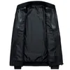 Heren Leren Jas Biker Motorfiets Rits Lange Mouw Jas Top Blouses Stand Kraag Slanke Jassen Mannelijke Bomberjacks B01043