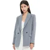 Veste blazer décontractée pour femme, couleur unie, manteau décoratif avec poches croisées, automne et printemps, 220811