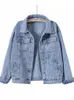 Jackets femininos Jackets Women Jackets Spring Outwear Denim Coat Solid Turn Down Clotar Cotton Capet para fêmea plus size s3xl 220811
