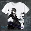 Camisetas masculinas Anime Sword Art online kirigaya kazuto kirito asuna manga curta algodão camiseta casual camiseta de camiseta de topmen's