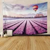 Natuurlijke psychedelische muur hangende lavendel bloem zee tapestry landschap kunst kunst bekleding decoratieve deken achtergrond achtergrond tapiz j220804