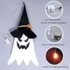 2022 Szybka Halloween LED Flashing Light Hats wiszące duchy Halloween Party Dress Up świecące czarodzież
