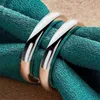 925 Sterling Silver Double Smooth Line Paar Ring voor vrouw Man Wedding Engagement Party Sieraden
